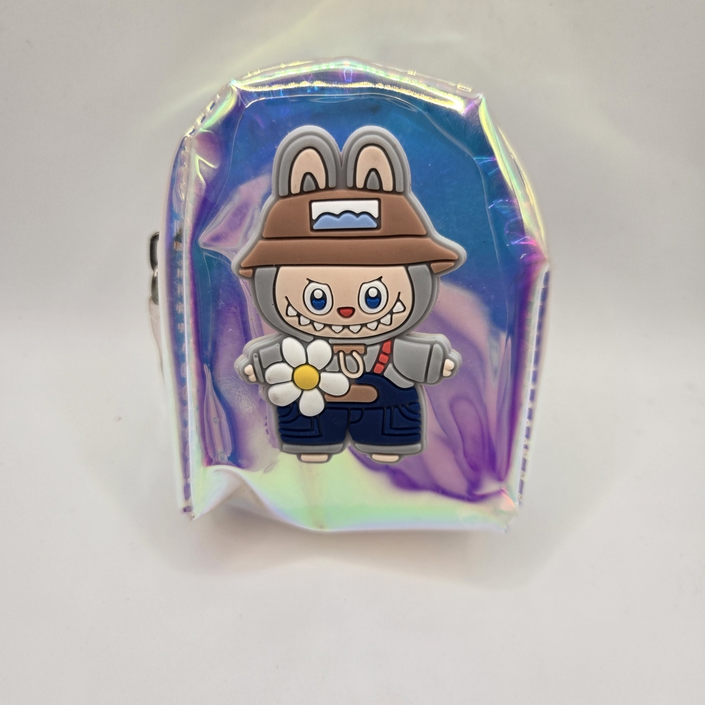Labubu Holographic Mini Backpack with Keychain/Bag Charm